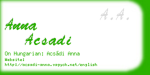anna acsadi business card